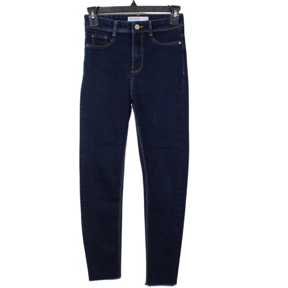 Zara Denim - Zara Z1975 womens jeans size 2 indigo dark wash high rise ankle stretch skinny